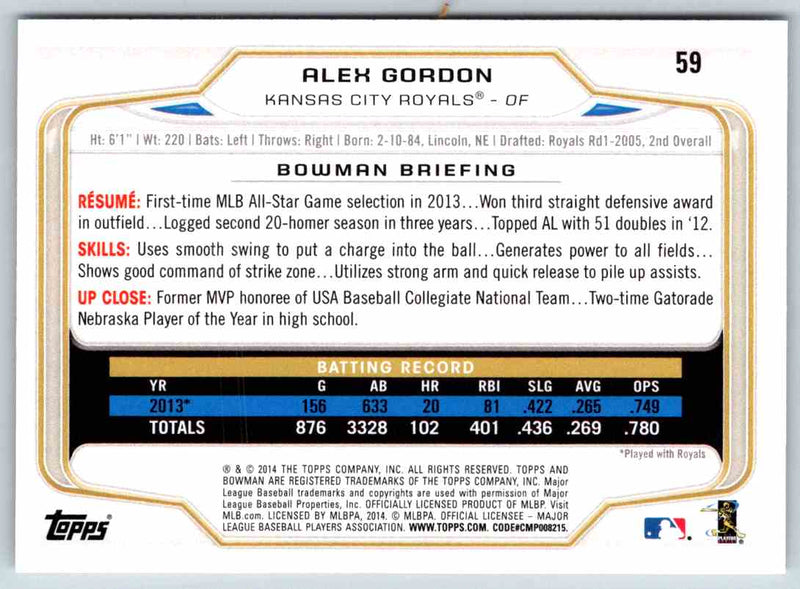 2014 Bowman Alex Gordon