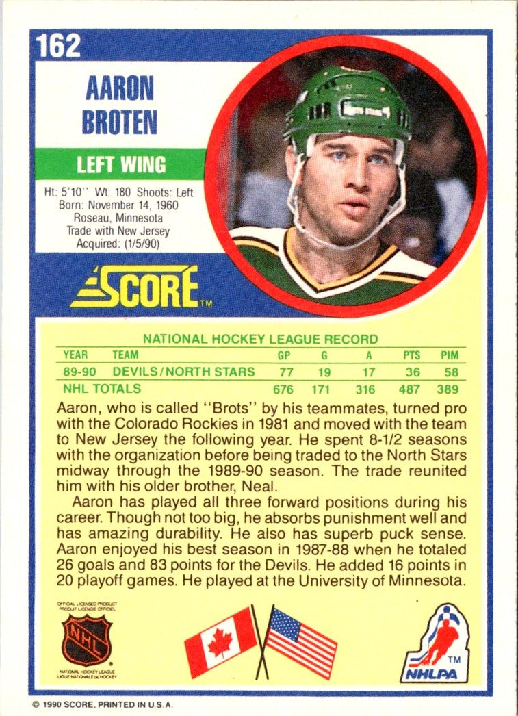 1990 Score Aaron Broten