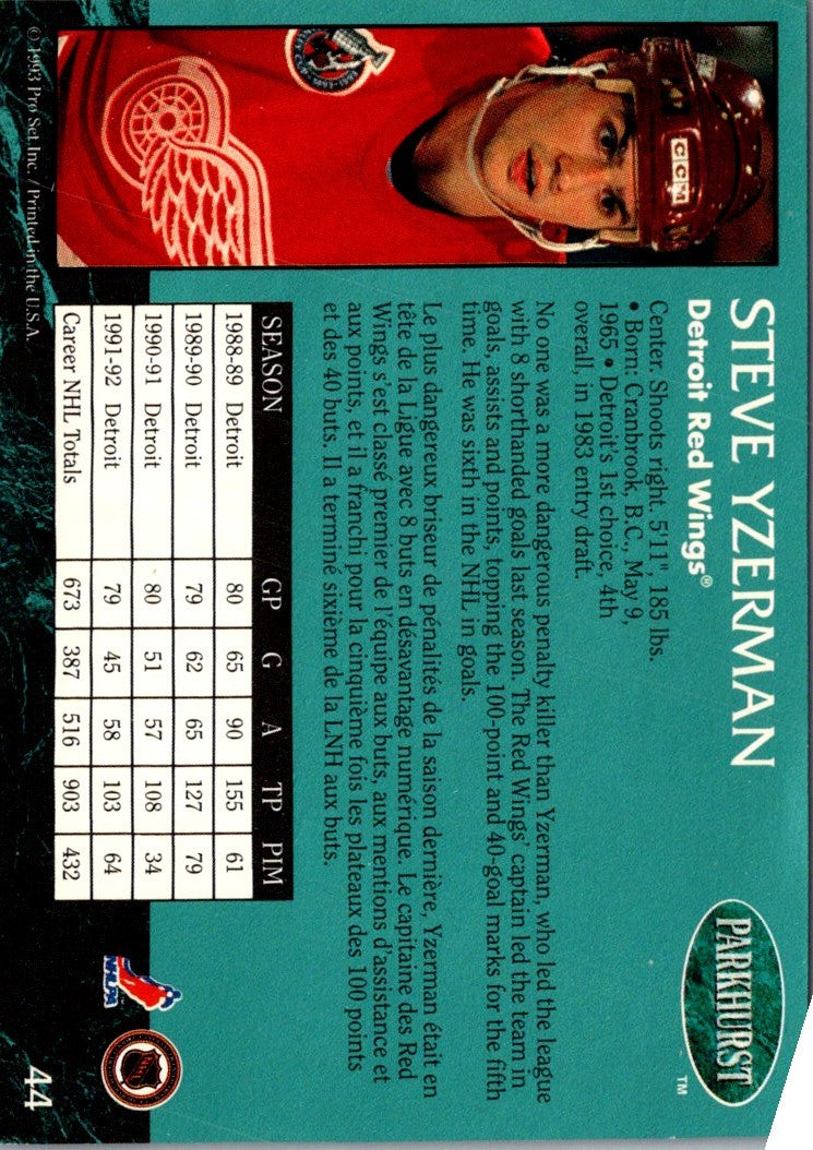 1992 Parkhurst Steve Yzerman