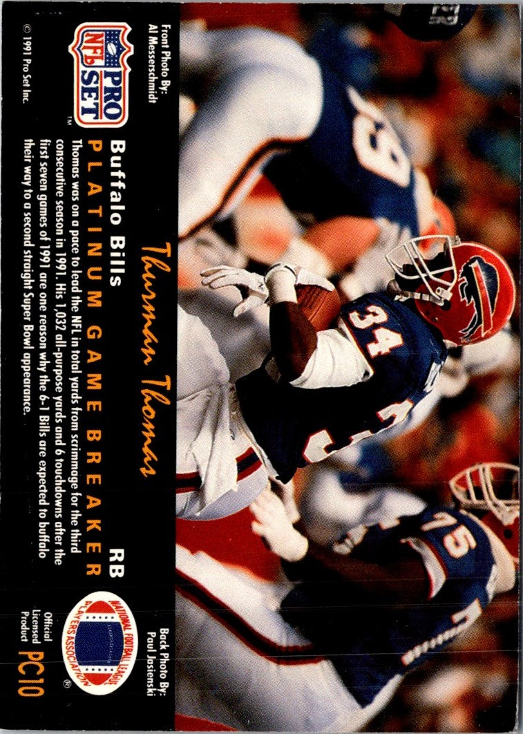 1991 Pro Set Platinum PC Thurman Thomas