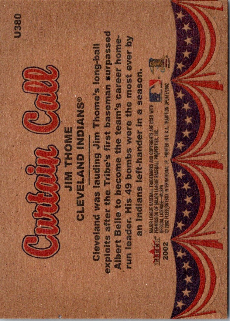 2002 Fleer Tradition Update Jim Thome