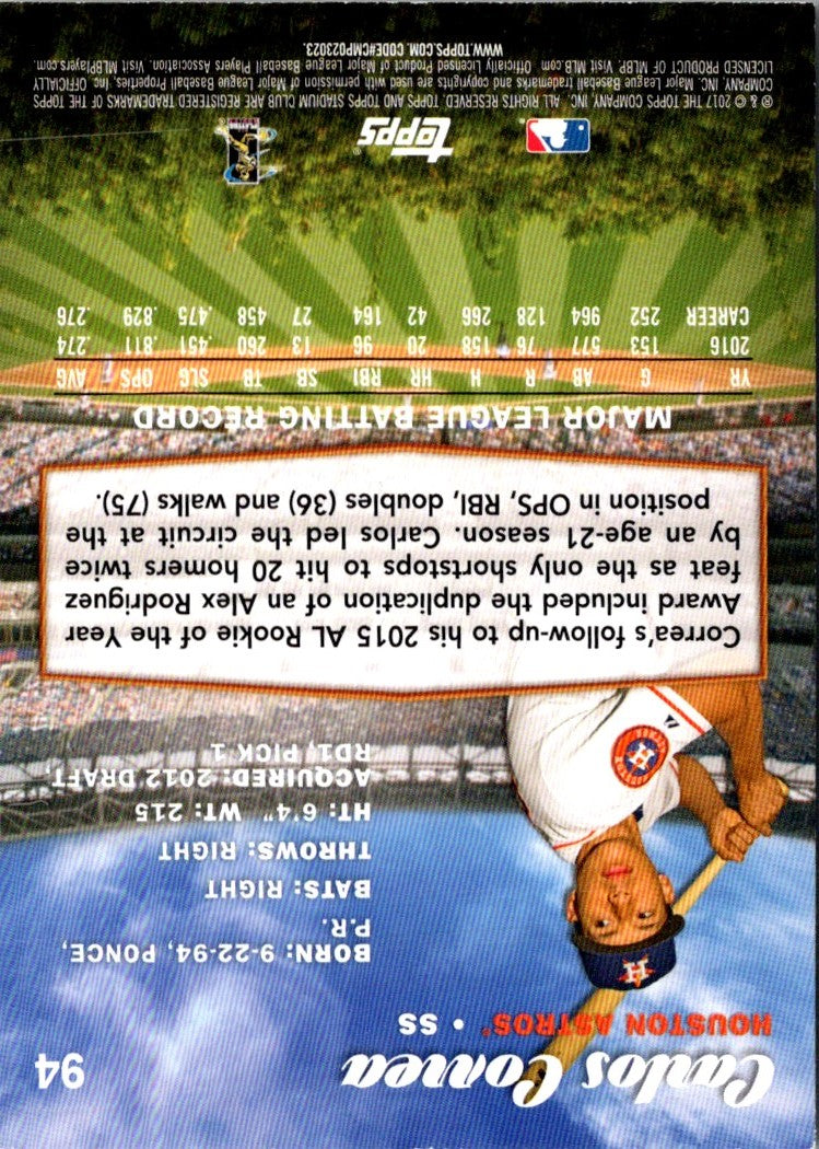 2017 Stadium Club Carlos Correa