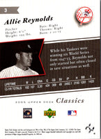 2005 Upper Deck Classics Allie Reynolds #3