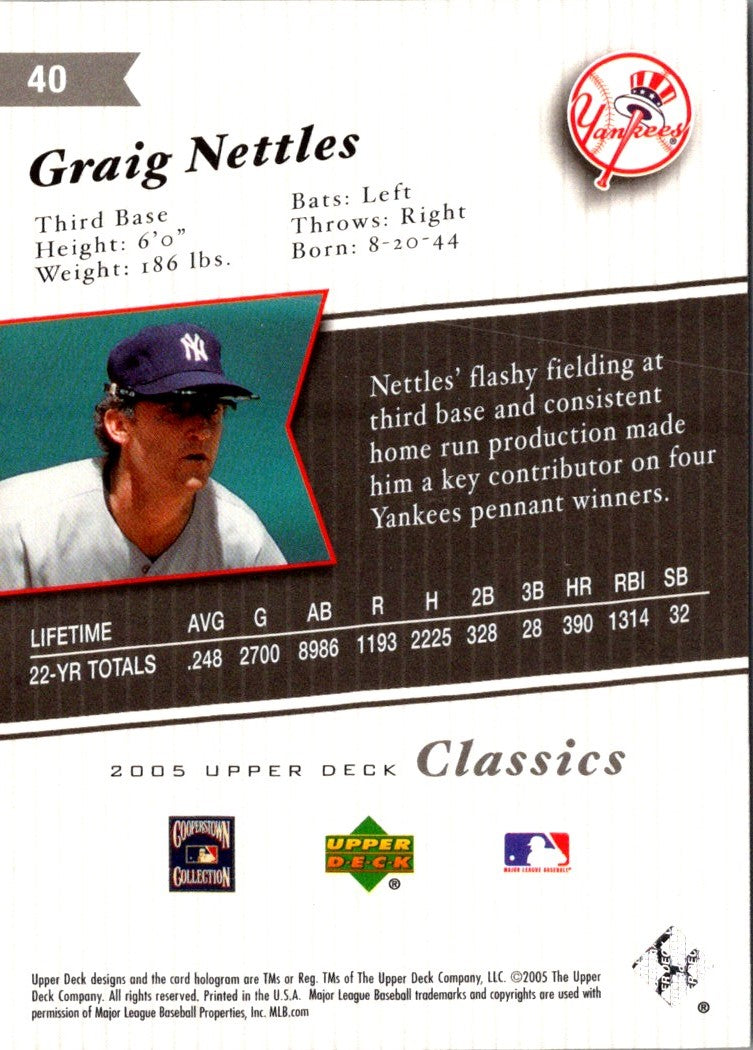 2005 Upper Deck Classics Graig Nettles