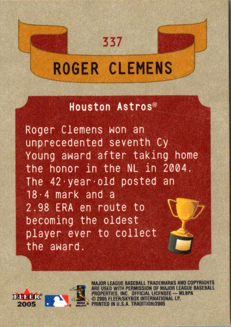 2005 Fleer Tradition Roger Clemens