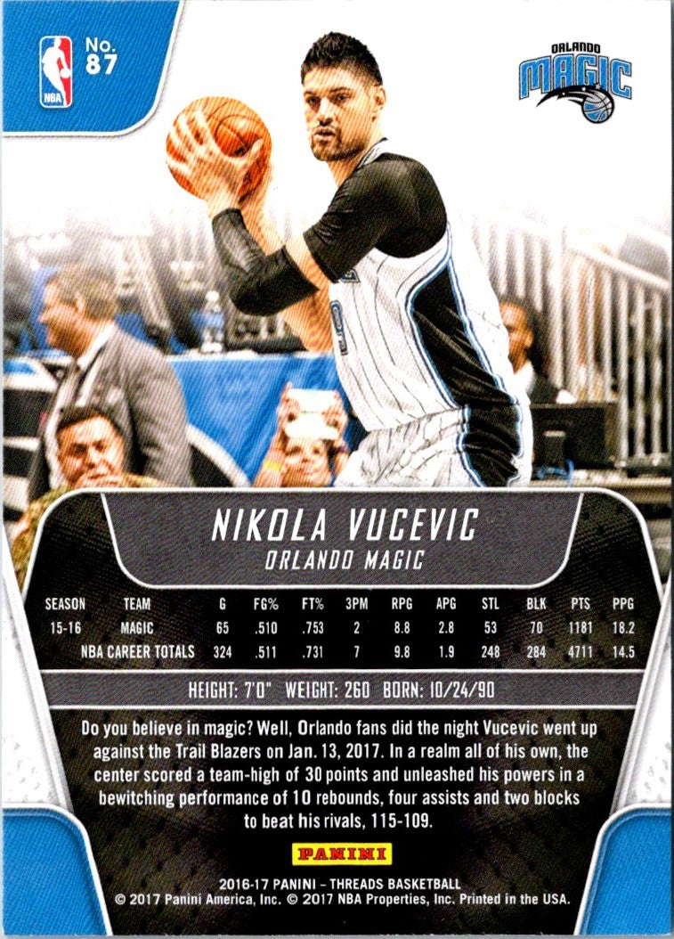 2016 Panini Threads Nikola Vucevic