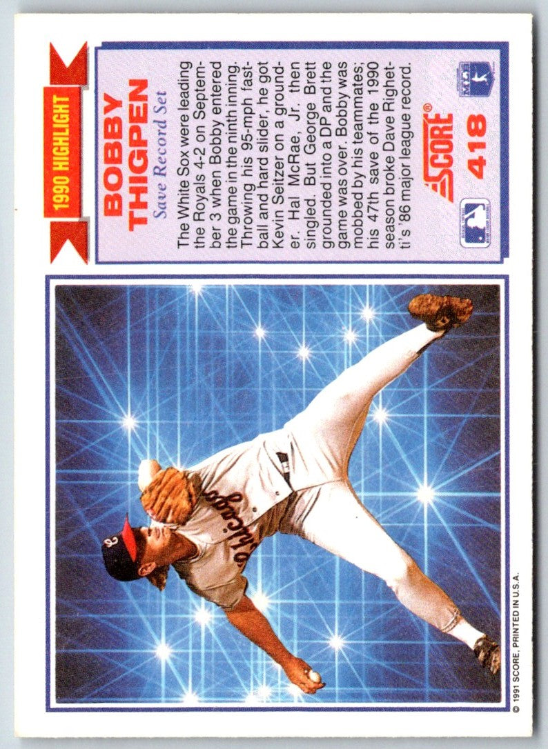 1991 Score Bobby Thigpen