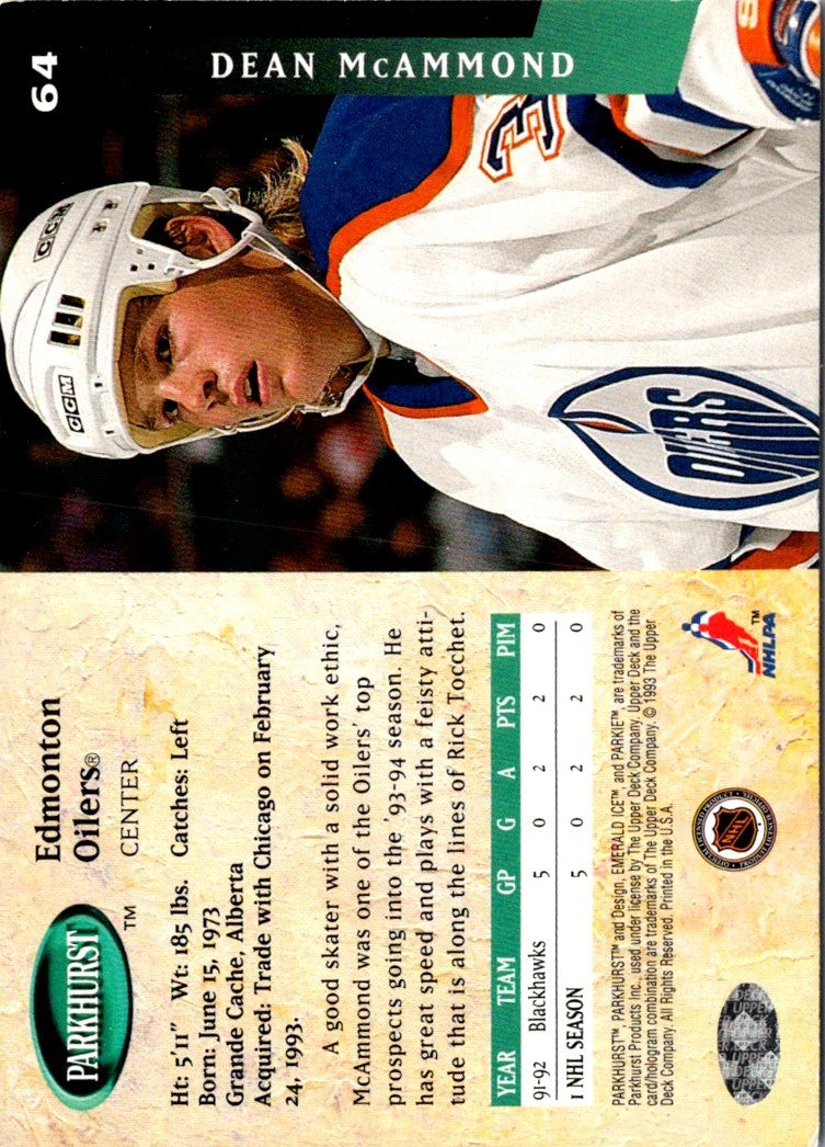 1993 Parkhurst Dean McAmmond