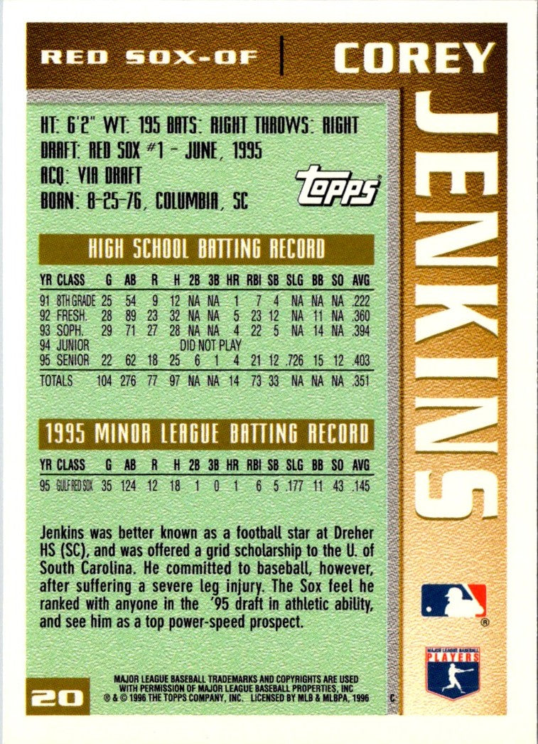 1996 Topps Corey Jenkins
