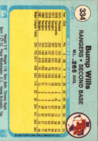 1982 Fleer Bump Wills #334