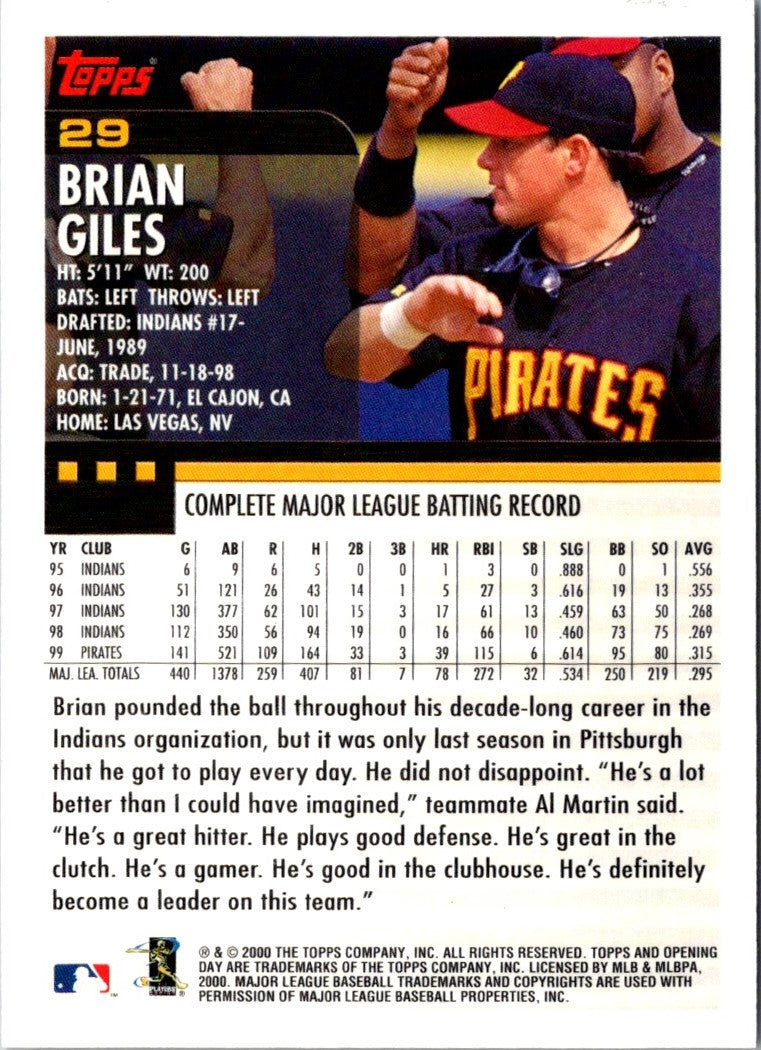 2000 Topps Opening Day Brian Giles