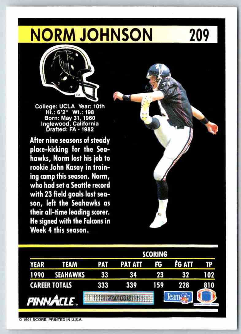 1991 Pinnacle Norm Johnson