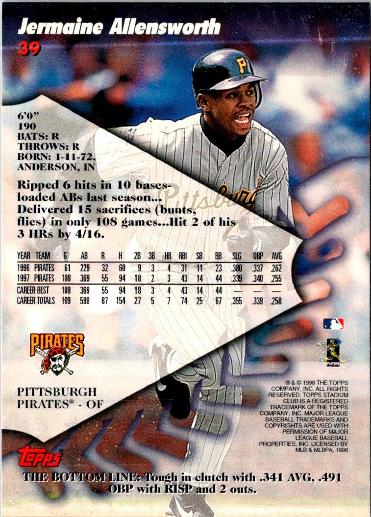 1998 Stadium Club Jermaine Allensworth