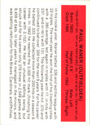 1987 Hygrade All-Time Greats Paul Waner