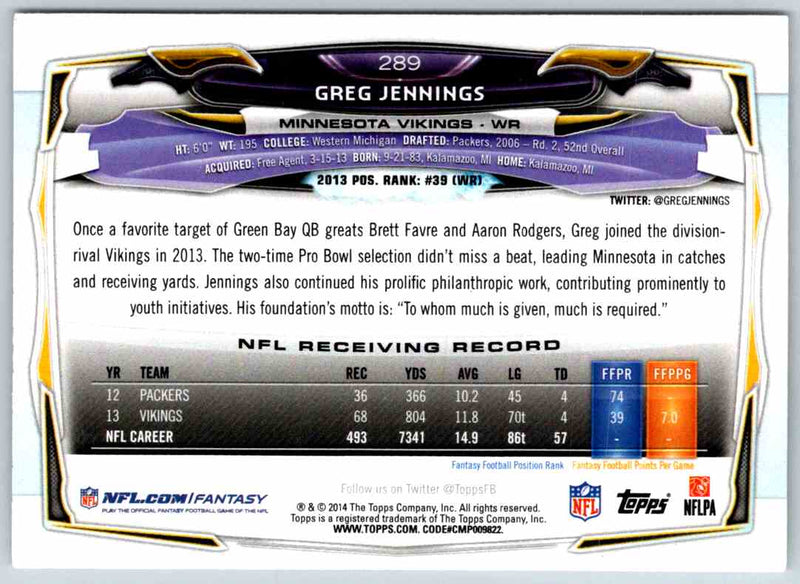 2014 Topps Greg Jennings