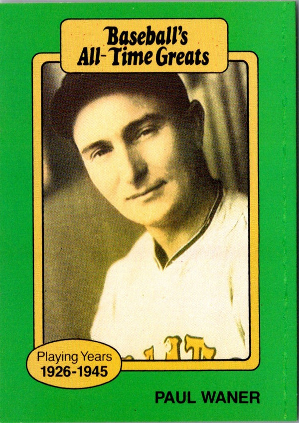 1987 Hygrade All-Time Greats Paul Waner #NNO