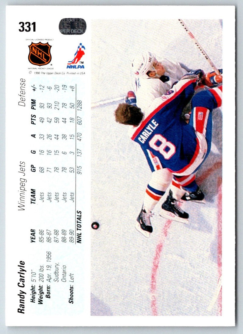 1990 Upper Deck Randy Carlyle