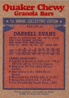 1986 Topps Quaker Granola Darrell Evans #24