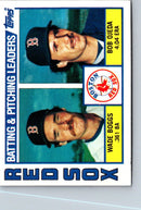 1984 Topps Red Sox Batting & Pitching Leaders/Checklist