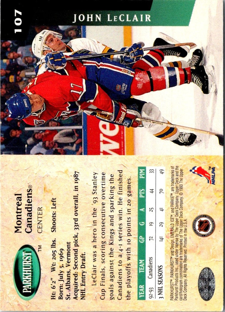 1993 Parkhurst John LeClair