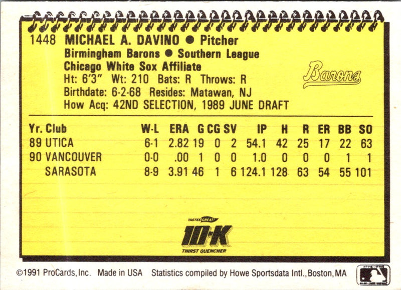 1991 ProCards Mike Davino