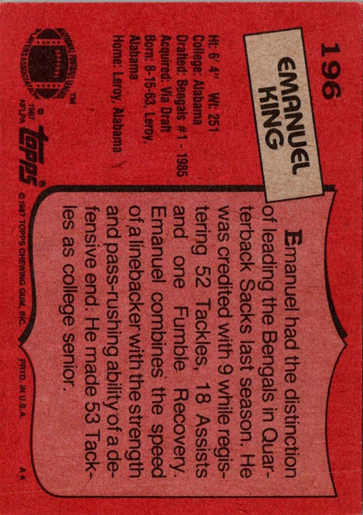 1987 Topps Emanuel King