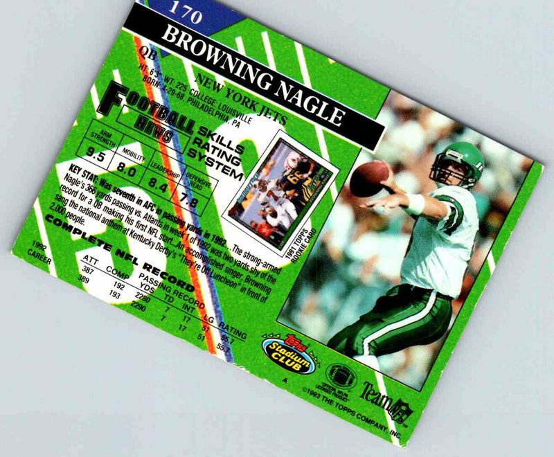 1991 Topps Stadium Club Football Browning Nagle