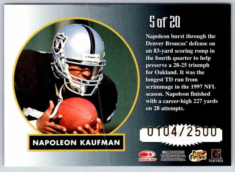 1998 Leaf Rookies And Stars Napoleon Kaufman