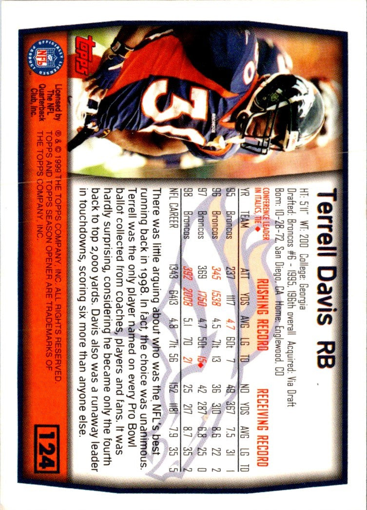 1999 Topps Season Opener Terrell Davis