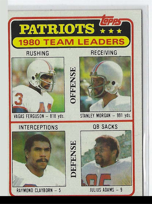 1981 Topps Vagas Ferguson/Stanley Morgan/Raymond Clayborn/Julius Adams #94 Hot