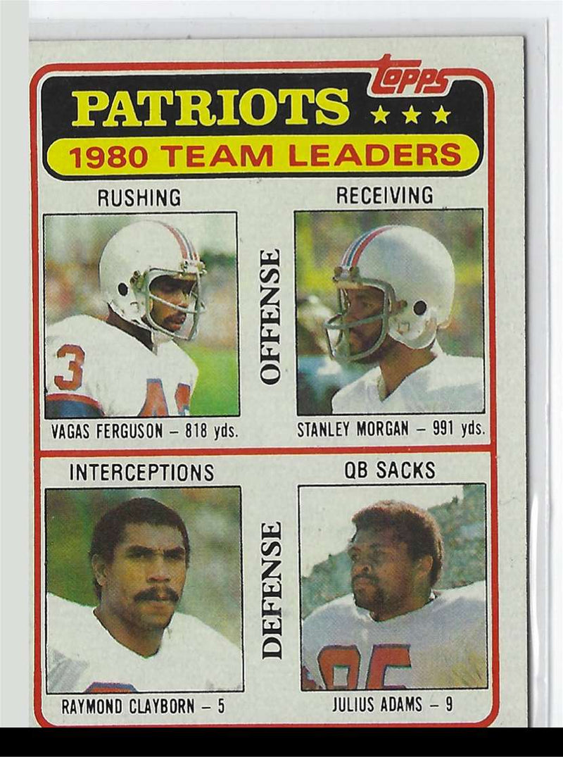 1981 Topps Vagas Ferguson/Stanley Morgan/Raymond Clayborn/Julius Adams