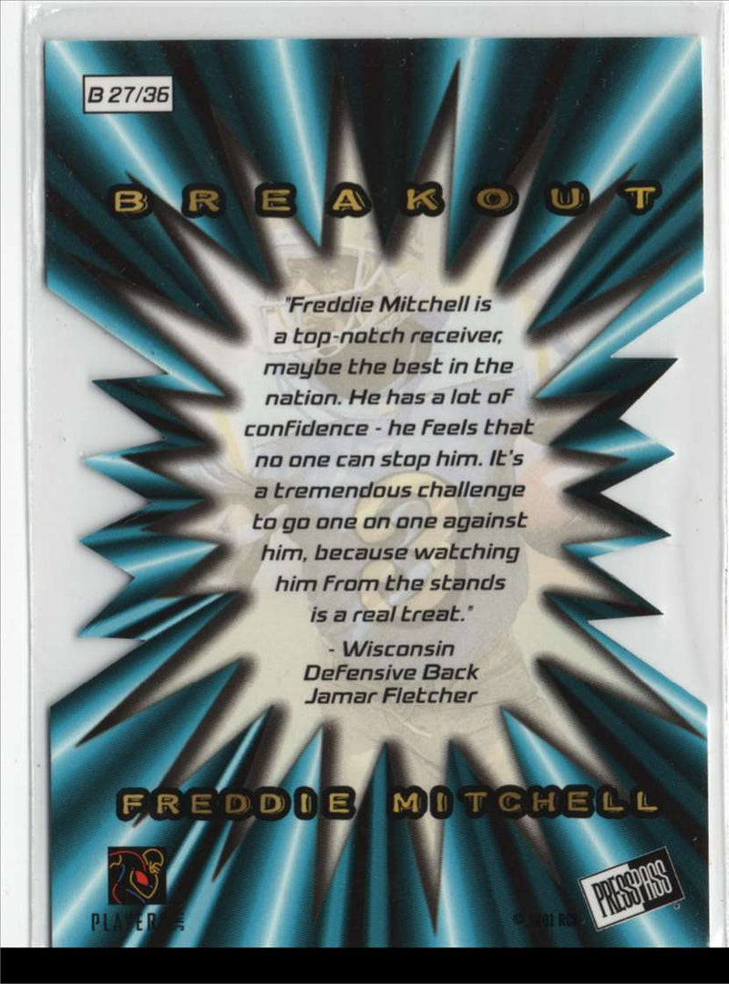 2001 Press Pass Breakout Freddie Mitchell