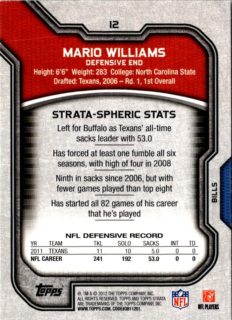 2012 Topps Strata Mario Williams