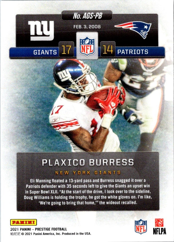 2020 Panini Absolute Fantasy Flashback Plaxico Burress #FF-PB