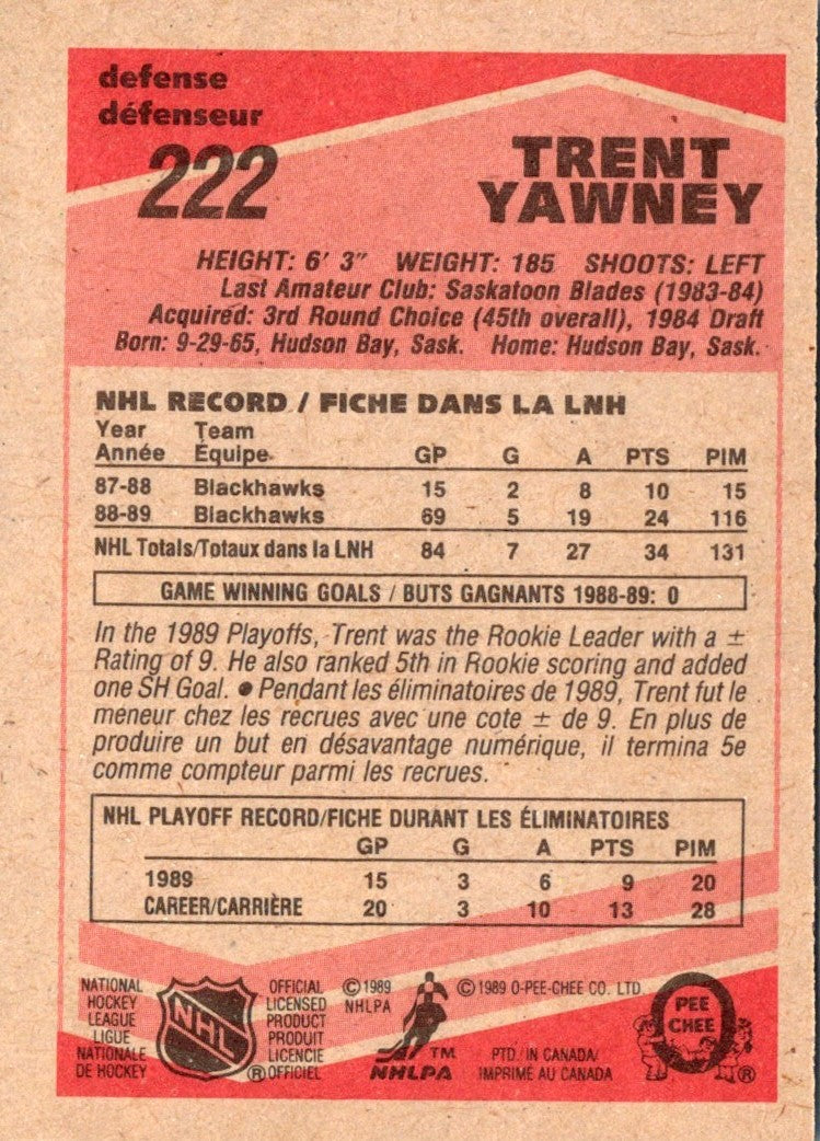 1989 O-Pee-Chee Trent Yawney