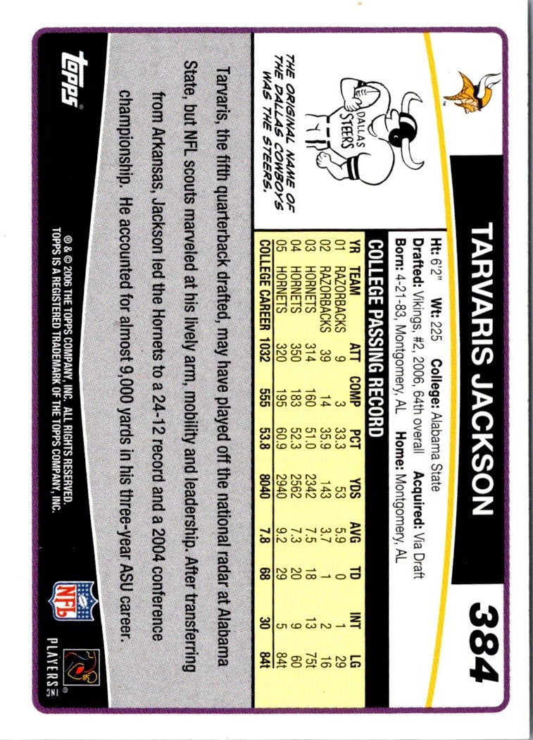 2006 Topps Tarvaris Jackson