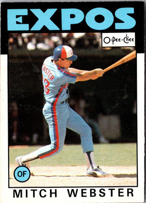 1986 O-Pee-Chee Mitch Webster #218 Rookie
