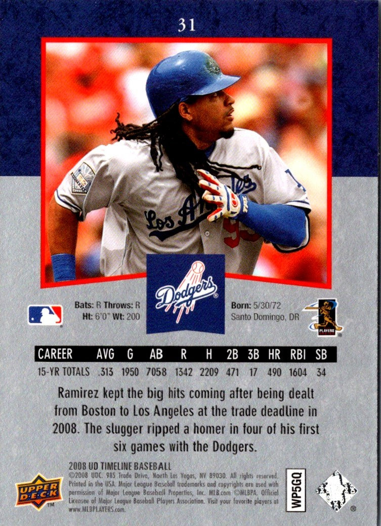 2008 Upper Deck Timeline Manny Ramirez