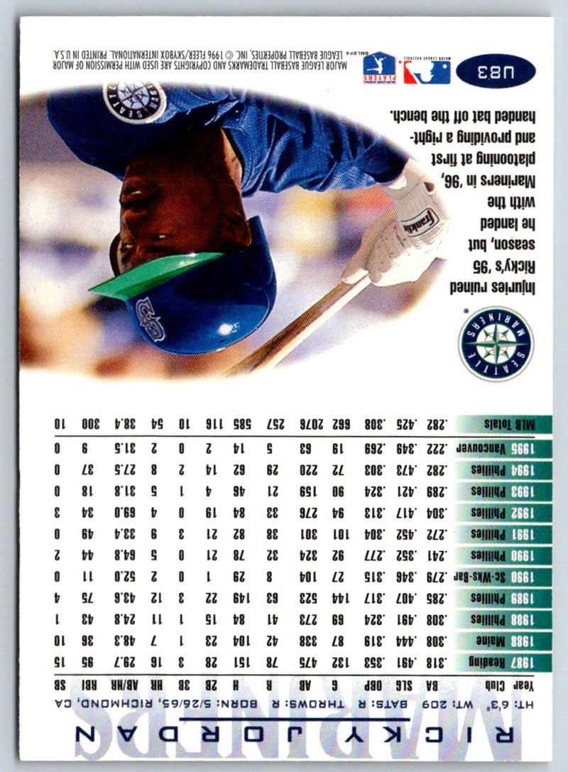 1996 Fleer Update Ricky Jordan