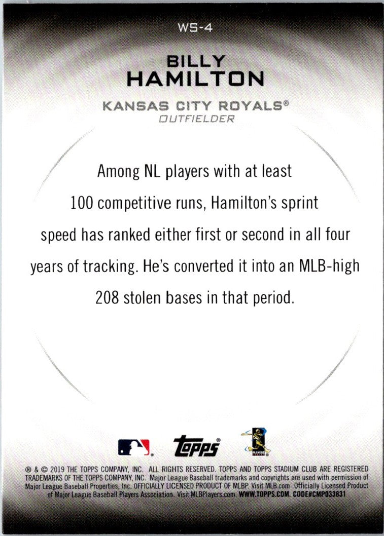 2019 Stadium Club Warp Speed Billy Hamilton