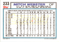 1992 Topps Mitch Webster #233
