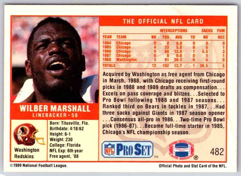 1989 NFL Proset Wilber Marshall