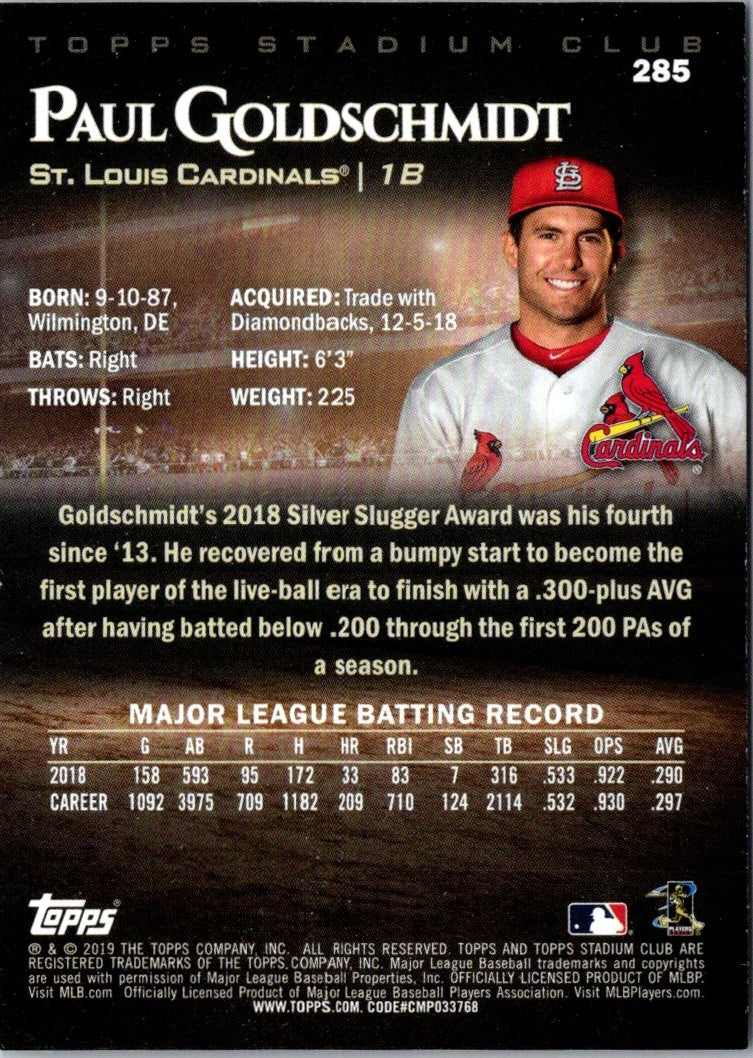 2019 Stadium Club Paul Goldschmidt