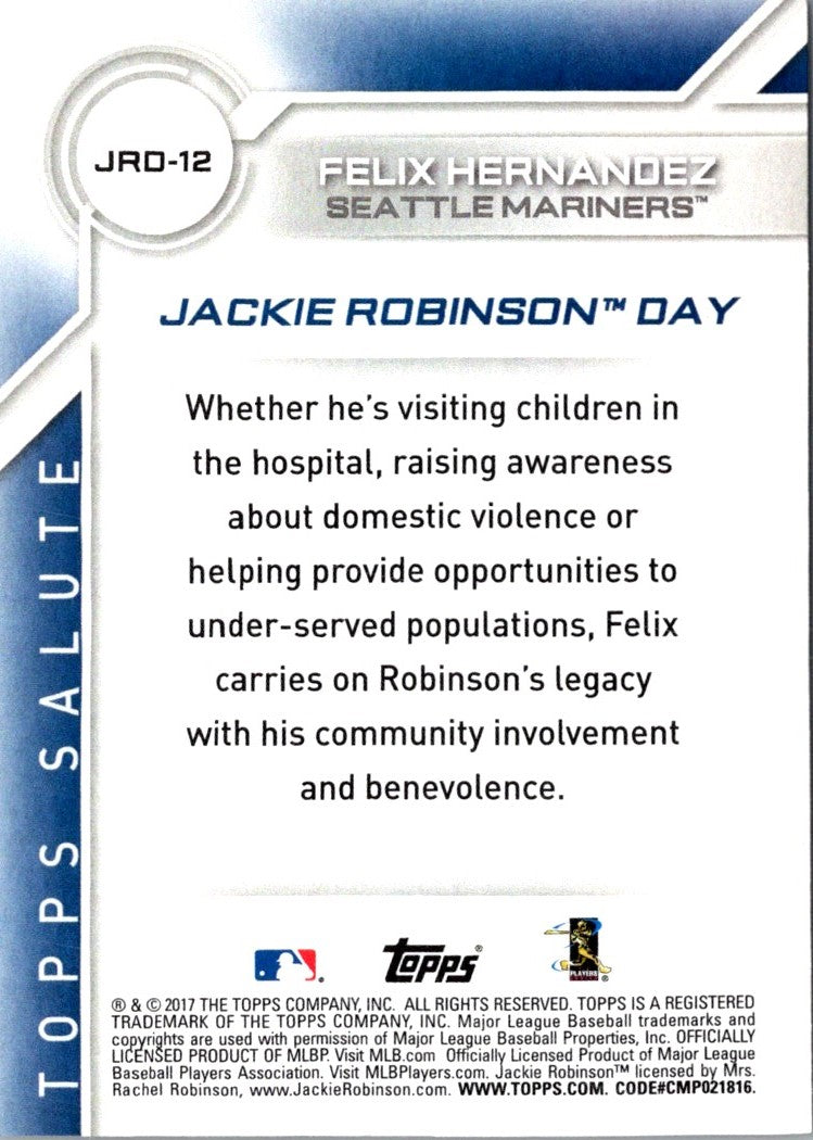 2017 Topps Jackie Robinson Day Felix Hernandez