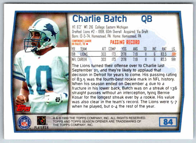 1999 Topps Charlie Batch