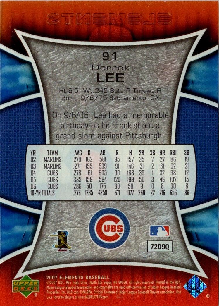 2007 Upper Deck Elements Derrek Lee