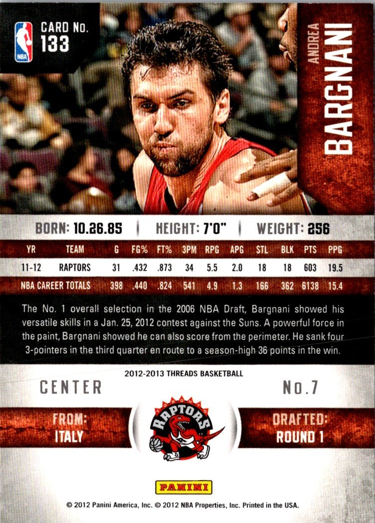 2012 Panini Threads Andrea Bargnani