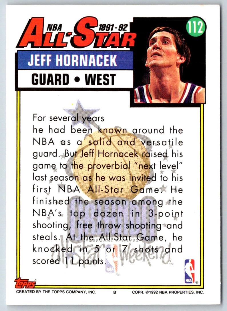 1992 Topps Jeff Hornacek