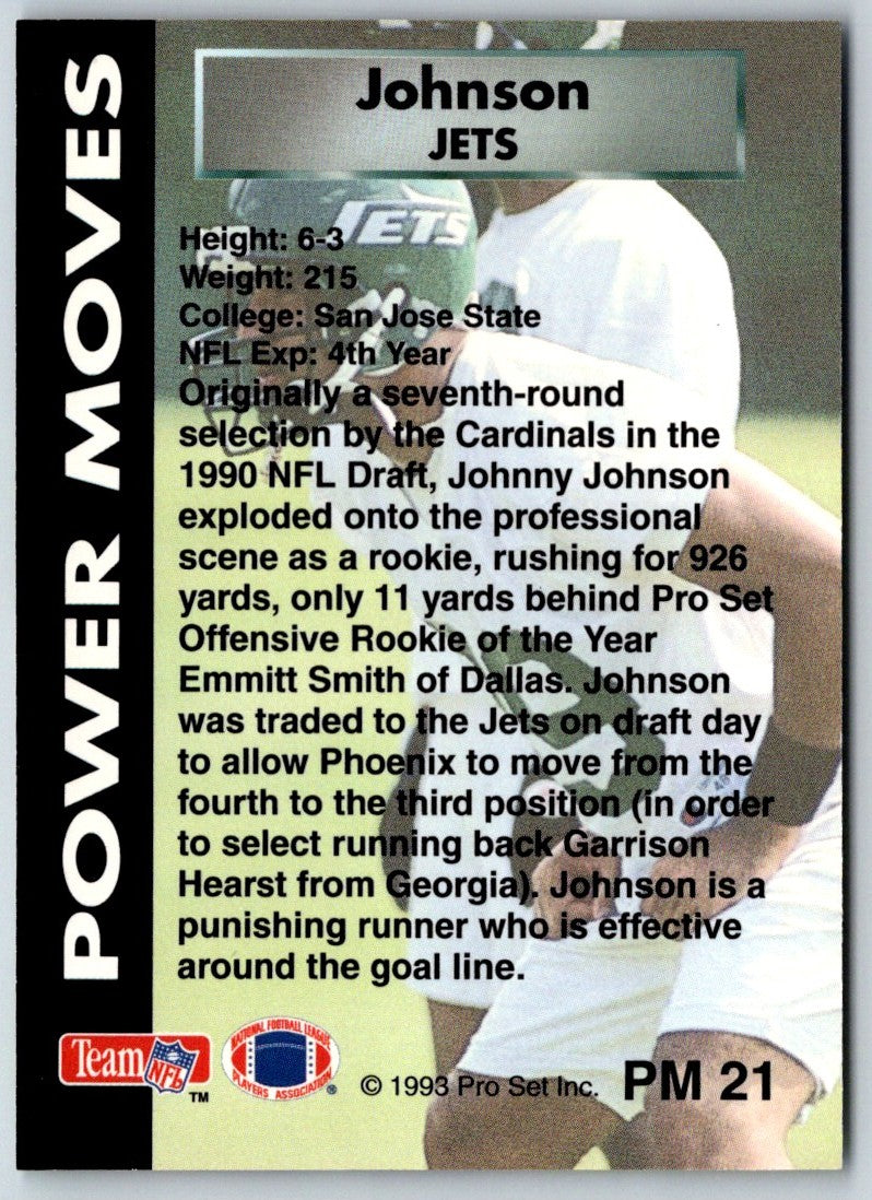 1993 Pro Set Power Moves Gold Johnny Johnson