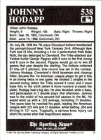 1992 Conlon Collection TSN Johnny Hodapp #538